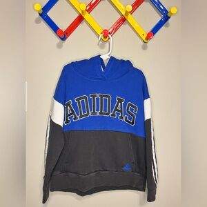 Size 8 Youth Y2K style Adidas Blue Pullover Hoodie GUC Hooded Sweatshirt 2000s